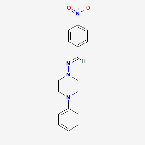 molecular formula C17H18N4O2 B15077316 N-(4-Nitrobenzylidene)-4-phenyl-1-piperazinamine 