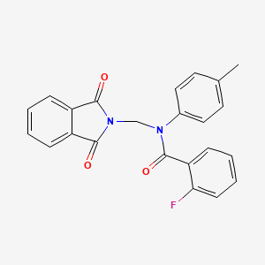 molecular formula C23H17FN2O3 B15077350 N-[(1,3-dioxo-1,3-dihydro-2H-isoindol-2-yl)methyl]-2-fluoro-N-(4-methylphenyl)benzamide 