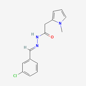 molecular formula C14H14ClN3O B15077374 N'-(3-Chlorobenzylidene)-2-(1-methyl-1H-pyrrol-2-YL)acetohydrazide 