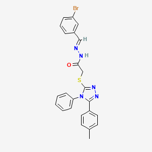 molecular formula C24H20BrN5OS B15077455 N'-[(E)-(3-bromophenyl)methylidene]-2-{[5-(4-methylphenyl)-4-phenyl-4H-1,2,4-triazol-3-yl]sulfanyl}acetohydrazide 
