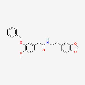molecular formula C25H25NO5 B15077479 N-(2-Benzo(1,3)dioxol-5-YL-ethyl)-2-(3-benzyloxy-4-methoxy-phenyl)-acetamide CAS No. 73168-78-2