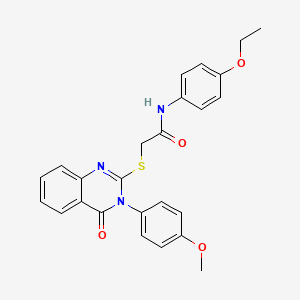 molecular formula C25H23N3O4S B15077500 N-(4-ethoxyphenyl)-2-{[3-(4-methoxyphenyl)-4-oxo-3,4-dihydroquinazolin-2-yl]sulfanyl}acetamide 