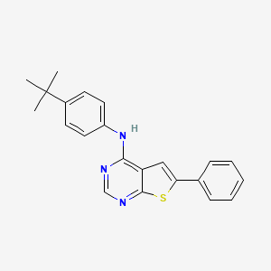 molecular formula C22H21N3S B15077534 N-(4-tert-butylphenyl)-6-phenylthieno[2,3-d]pyrimidin-4-amine 