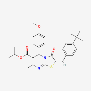 molecular formula C29H32N2O4S B15077542 Isopropyl (2E)-2-(4-tert-butylbenzylidene)-5-(4-methoxyphenyl)-7-methyl-3-oxo-2,3-dihydro-5H-[1,3]thiazolo[3,2-A]pyrimidine-6-carboxylate 