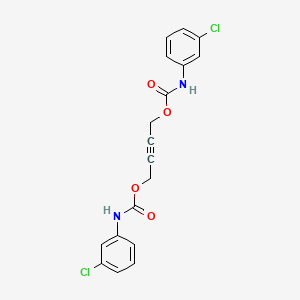 molecular formula C18H14Cl2N2O4 B15077559 Carbanilic acid, 3-chloro-, 2-butenylene ester CAS No. 3159-29-3