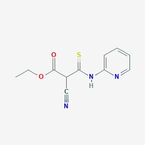 molecular formula C11H11N3O2S B15077614 Cyano-(pyridin-2-ylthiocarbamoyl)-acetic acid ethyl ester CAS No. 59649-38-6