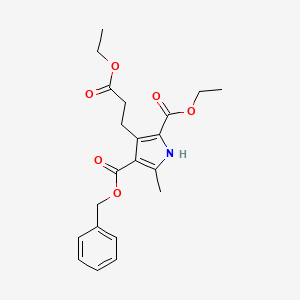 molecular formula C21H25NO6 B15077618 4-Benzyl 2-ethyl 3-(3-ethoxy-3-oxopropyl)-5-methyl-1h-pyrrole-2,4-dicarboxylate CAS No. 50622-87-2