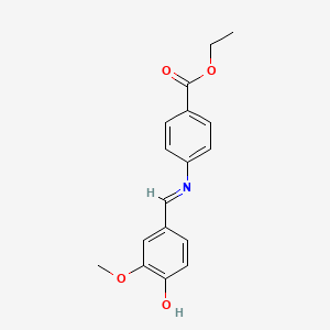 molecular formula C17H17NO4 B15077637 ethyl 4-{[(E)-(4-hydroxy-3-methoxyphenyl)methylidene]amino}benzoate 