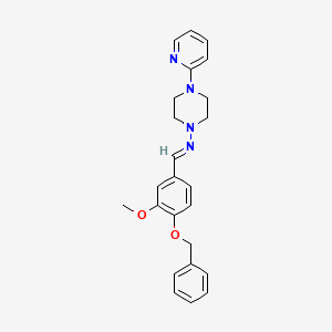 molecular formula C24H26N4O2 B15077663 N-(4-(Benzyloxy)-3-methoxybenzylidene)-4-(2-pyridinyl)-1-piperazinamine 