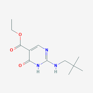 molecular formula C12H19N3O3 B15077753 Ethyl 4-hydroxy-2-(neopentylamino)-5-pyrimidinecarboxylate CAS No. 95983-12-3