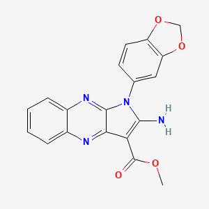 molecular formula C19H14N4O4 B15077832 methyl 2-amino-1-(1,3-benzodioxol-5-yl)-1H-pyrrolo[2,3-b]quinoxaline-3-carboxylate 