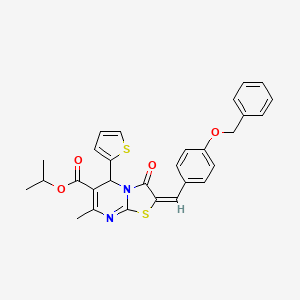 molecular formula C29H26N2O4S2 B15077955 Isopropyl (2E)-2-[4-(benzyloxy)benzylidene]-7-methyl-3-oxo-5-(2-thienyl)-2,3-dihydro-5H-[1,3]thiazolo[3,2-A]pyrimidine-6-carboxylate 