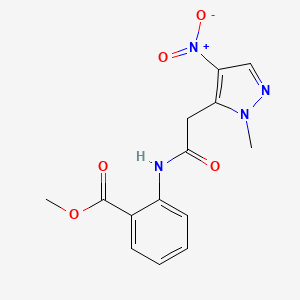 molecular formula C14H14N4O5 B15078002 methyl 2-{[(1-methyl-4-nitro-1H-pyrazol-5-yl)acetyl]amino}benzoate 