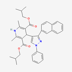 molecular formula C36H39N3O4 B15078133 diisobutyl 2,6-dimethyl-4-[3-(2-naphthyl)-1-phenyl-1H-pyrazol-4-yl]-1,4-dihydro-3,5-pyridinedicarboxylate 