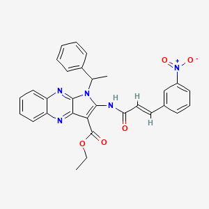 molecular formula C30H25N5O5 B15078186 ethyl 2-{[(2E)-3-(3-nitrophenyl)prop-2-enoyl]amino}-1-(1-phenylethyl)-1H-pyrrolo[2,3-b]quinoxaline-3-carboxylate 