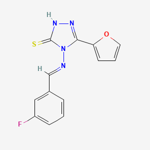 molecular formula C13H9FN4OS B15078221 4-{[(E)-(3-fluorophenyl)methylidene]amino}-5-(2-furyl)-4H-1,2,4-triazole-3-thiol 