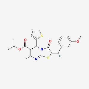 molecular formula C23H22N2O4S2 B15078281 isopropyl (2E)-2-(3-methoxybenzylidene)-7-methyl-3-oxo-5-(2-thienyl)-2,3-dihydro-5H-[1,3]thiazolo[3,2-a]pyrimidine-6-carboxylate 