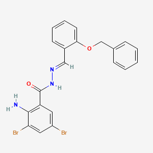 molecular formula C21H17Br2N3O2 B15078298 2-Amino-N'-(2-(benzyloxy)benzylidene)-3,5-dibromobenzohydrazide CAS No. 303083-94-5
