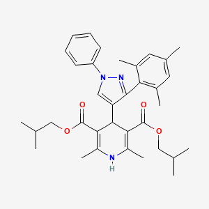 molecular formula C35H43N3O4 B15078303 Diisobutyl 4-(3-mesityl-1-phenyl-1H-pyrazol-4-YL)-2,6-dimethyl-1,4-dihydro-3,5-pyridinedicarboxylate 