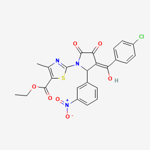 molecular formula C24H18ClN3O7S B15078479 Ethyl 2-[3-(4-chlorobenzoyl)-4-hydroxy-2-(3-nitrophenyl)-5-oxo-2,5-dihydro-1H-pyrrol-1-YL]-4-methyl-1,3-thiazole-5-carboxylate 