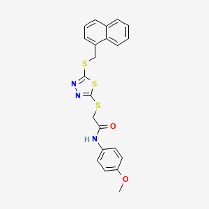 molecular formula C22H19N3O2S3 B15078565 N-(4-methoxyphenyl)-2-({5-[(naphthalen-1-ylmethyl)sulfanyl]-1,3,4-thiadiazol-2-yl}sulfanyl)acetamide 