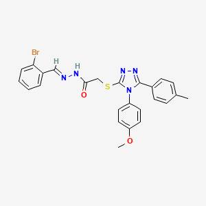molecular formula C25H22BrN5O2S B15078652 N'-[(E)-(2-bromophenyl)methylidene]-2-{[4-(4-methoxyphenyl)-5-(4-methylphenyl)-4H-1,2,4-triazol-3-yl]sulfanyl}acetohydrazide 