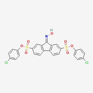 molecular formula C25H15Cl2NO7S2 B15078783 bis(4-chlorophenyl) 9-(hydroxyimino)-9H-fluorene-2,7-disulfonate 