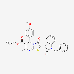 molecular formula C33H27N3O5S B15078808 Allyl (2Z)-2-(1-benzyl-2-oxo-1,2-dihydro-3H-indol-3-ylidene)-5-(4-methoxyphenyl)-7-methyl-3-oxo-2,3-dihydro-5H-[1,3]thiazolo[3,2-A]pyrimidine-6-carboxylate 