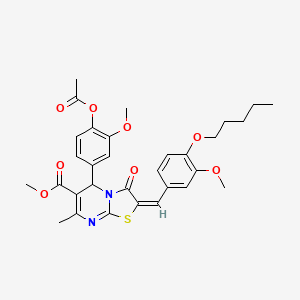 molecular formula C31H34N2O8S B15078834 methyl (2E)-5-[4-(acetyloxy)-3-methoxyphenyl]-2-[3-methoxy-4-(pentyloxy)benzylidene]-7-methyl-3-oxo-2,3-dihydro-5H-[1,3]thiazolo[3,2-a]pyrimidine-6-carboxylate 