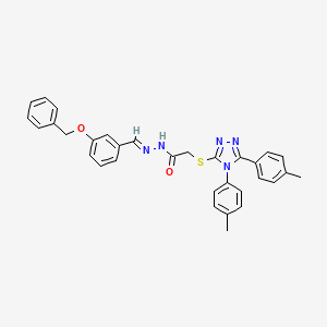 molecular formula C32H29N5O2S B15078909 N'-{(E)-[3-(benzyloxy)phenyl]methylidene}-2-{[4,5-bis(4-methylphenyl)-4H-1,2,4-triazol-3-yl]sulfanyl}acetohydrazide 