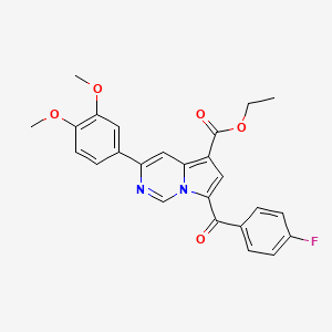 molecular formula C25H21FN2O5 B15079032 Ethyl 3-(3,4-dimethoxyphenyl)-7-(4-fluorobenzoyl)pyrrolo[1,2-c]pyrimidine-5-carboxylate CAS No. 302912-92-1