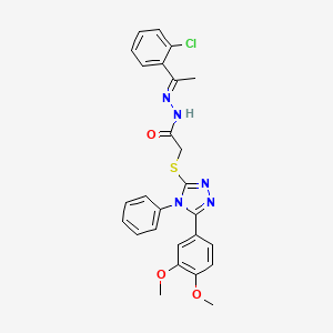 molecular formula C26H24ClN5O3S B15079037 N'-[(1E)-1-(2-chlorophenyl)ethylidene]-2-{[5-(3,4-dimethoxyphenyl)-4-phenyl-4H-1,2,4-triazol-3-yl]sulfanyl}acetohydrazide 