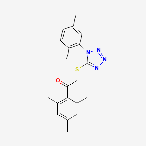 molecular formula C20H22N4OS B15079045 2-((1-(2,5-Dimethylphenyl)-1H-tetraazol-5-YL)thio)-1-mesitylethanone 
