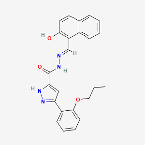 molecular formula C24H22N4O3 B15079056 N'-((2-Hydroxynaphthalen-1-yl)methylene)-5-(2-propoxyphenyl)-1H-pyrazole-3-carbohydrazide CAS No. 303106-20-9