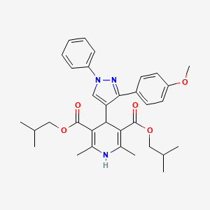 molecular formula C33H39N3O5 B15079087 diisobutyl 4-[3-(4-methoxyphenyl)-1-phenyl-1H-pyrazol-4-yl]-2,6-dimethyl-1,4-dihydro-3,5-pyridinedicarboxylate 
