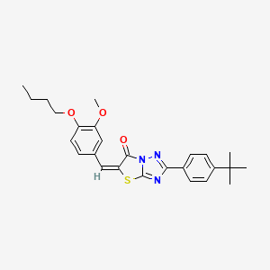 molecular formula C26H29N3O3S B15079261 (5E)-5-(4-butoxy-3-methoxybenzylidene)-2-(4-tert-butylphenyl)[1,3]thiazolo[3,2-b][1,2,4]triazol-6(5H)-one 