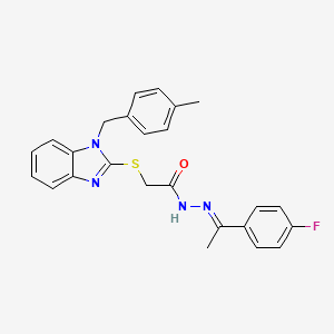 molecular formula C25H23FN4OS B15079374 N'-[(1E)-1-(4-fluorophenyl)ethylidene]-2-{[1-(4-methylbenzyl)-1H-benzimidazol-2-yl]sulfanyl}acetohydrazide 