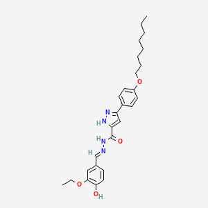 molecular formula C27H34N4O4 B15079435 N'-(3-Ethoxy-4-hydroxybenzylidene)-5-(4-(octyloxy)phenyl)-1H-pyrazole-3-carbohydrazide CAS No. 302918-23-6