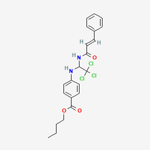 molecular formula C22H23Cl3N2O3 B15079458 butyl 4-[(2,2,2-trichloro-1-{[(2E)-3-phenyl-2-propenoyl]amino}ethyl)amino]benzoate 