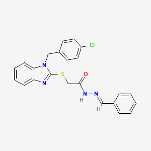 molecular formula C23H19ClN4OS B15079514 N'-Benzylidene-2-((1-(4-chlorobenzyl)-1H-benzimidazol-2-YL)thio)acetohydrazide 