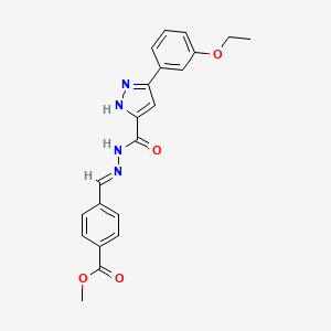 molecular formula C21H20N4O4 B15079532 methyl 4-[(E)-({[3-(3-ethoxyphenyl)-1H-pyrazol-5-yl]carbonyl}hydrazono)methyl]benzoate 