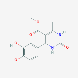 molecular formula C15H18N2O5 B15079560 Ethyl 2-hydroxy-4-(3-hydroxy-4-methoxyphenyl)-6-methyl-1,4-dihydropyrimidine-5-carboxylate 