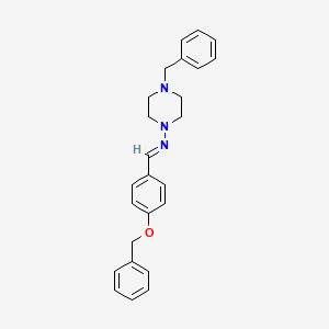 molecular formula C25H27N3O B15079653 4-benzyl-N-{(E)-[4-(benzyloxy)phenyl]methylidene}-1-piperazinamine 
