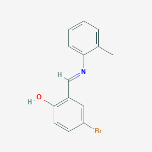 molecular formula C14H12BrNO B15079786 4-Bromo-2-(O-tolylimino-methyl)-phenol CAS No. 15729-56-3