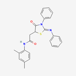 molecular formula C25H23N3O2S B15079860 N-(2,4-dimethylphenyl)-2-[(2Z)-4-oxo-3-phenyl-2-(phenylimino)-1,3-thiazolidin-5-yl]acetamide 