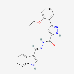 molecular formula C21H19N5O2 B15079875 N'-((1H-Indol-3-yl)methylene)-3-(2-ethoxyphenyl)-1H-pyrazole-5-carbohydrazide CAS No. 302917-82-4