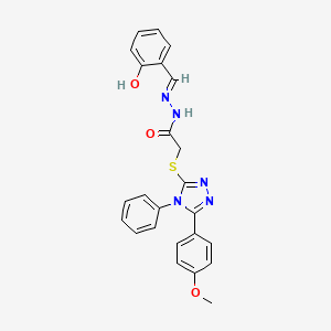 molecular formula C24H21N5O3S B15079905 N'-[(E)-(2-hydroxyphenyl)methylidene]-2-{[5-(4-methoxyphenyl)-4-phenyl-4H-1,2,4-triazol-3-yl]sulfanyl}acetohydrazide 