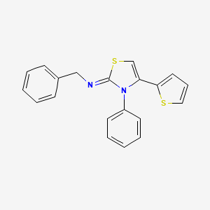 molecular formula C20H16N2S2 B15079968 N-Benzyl-N-(3-phenyl-4-(2-thienyl)-1,3-thiazol-2(3H)-ylidene)amine 