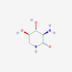 molecular formula C5H10N2O3 B150800 (3R,4R,5R)-3-amino-4,5-dihydroxypiperidin-2-one CAS No. 135030-05-6