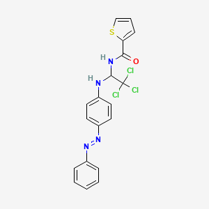 molecular formula C19H15Cl3N4OS B15080216 Thiophene-2-carboxylic acid (2,2,2-trichloro-1-(4-phenylazo-phenylamino)ET)amide CAS No. 1321674-06-9
